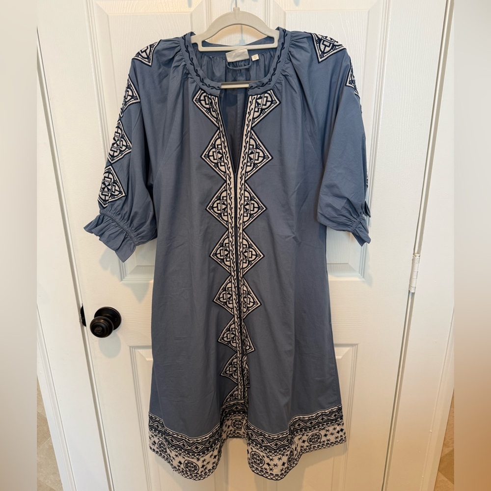 Julia Amory Coatue Mademoiselle Dress in Oxford Blue